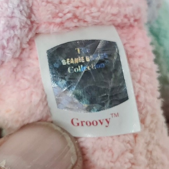 GROOVY pastel Tye-Dyed Bear, TY Beanie Babies, Authentic, 1999, Vintage - Picture 6 of 7